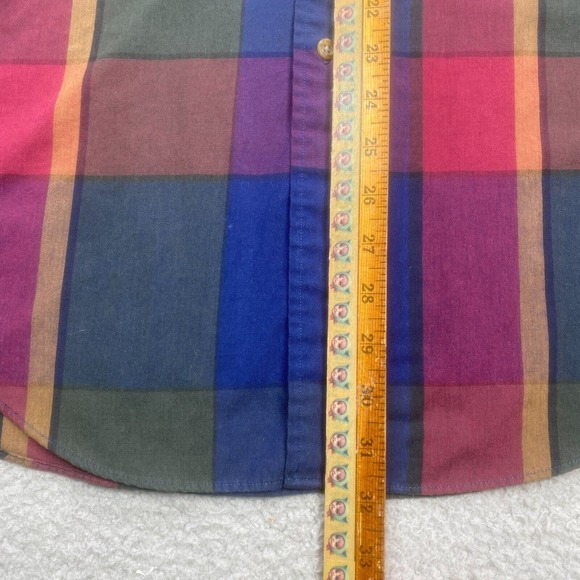 Vintage Roundtree Yorke Shirt Mens Large Long Sleeve Plaid Single Needle 90s - Picture 5 of 13